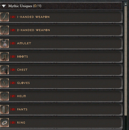 Diablo season all mythic - 4, d4